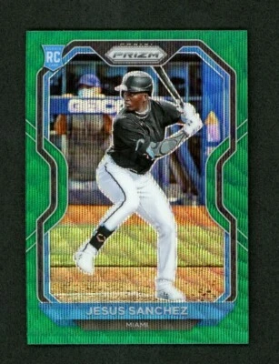 Jesus Sanchez 2021 RC Panini Prizm Green Wave Prizm #148 Tier II  - Image 1 of 2