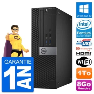 PC Dell Optiplex 7040 SFF Intel G4400 RAM 8Go Disk 1To HDMI Windows 10 Wifi - Picture 1 of 7