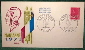 Paris France FIRST DAY COVER Envelope Premiere jour 1971 Marianne - Picture 1 of 2