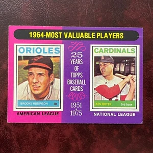 1975 Topps Set BROOKS ROBINSON KEN BOYER 1964 MVPs #202 ORIOLES CARDINALS NRMINT - Picture 1 of 2