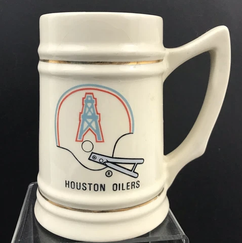 Vintage 70s Houston Oilers NFL Football Stein Mug USA Cover