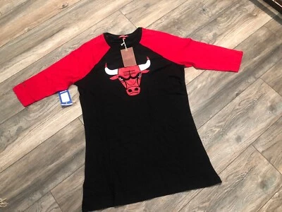 Новый с Ярлыками Chicago Bulls Mitchell & Ness реглан ночь футболка женщин M - Изображение 1 из 4