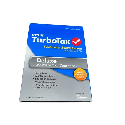 Intuit Turbotax Deluxe 2013 Federal Returns Plus E-File Turbo Tax PC/MAC - Image 1 of 4