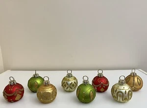 Christmas Ornaments Glittered Glass Bulbs - Table Place Holders - Set of 8 - Picture 1 of 12