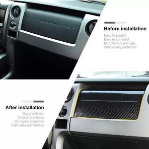 For Ford F150 Raptor 2009-2014 Carbon Fiber Co-pilot Dashbord Trim Cover Decor - Bild 1 von 6