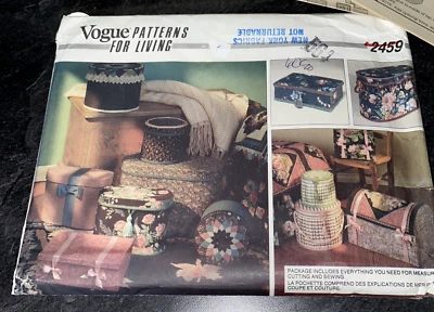 Vogue Patterns for Living 2459 4 Styles of Band Boxes 2 sizes each UNCUT - Image 1 of 4