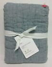 Pottery Barn Belgian Flax Linen Handcrafted King Sham quilt bed pillow Chambray