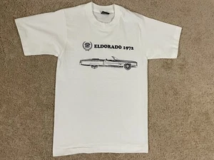 T-shirt vintage Fruit Loom bianca uomo piccola punto singolo USA 1972 Eldorado - Foto 1 di 12