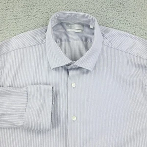 Hickey Freeman Shirt Mens 17 1/2 Purple Business Office Casual Classic Travel - Picture 1 of 14