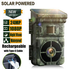 HD 1080P Solar Trail Camera 24MP Wildlife Hunting Motion Activated NightVision