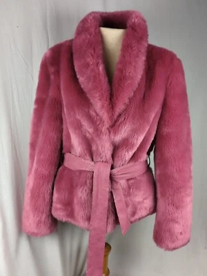 Jaqueta de pele sintética Thalia Sodi rosa super macia Y2K tamanho médio  - Imagem 1 de 4