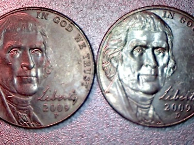 2009 P&D Lowest Mintage of Jefferson Nickels - Image 1 of 2