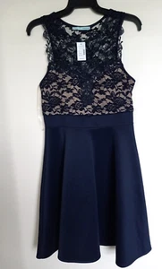 Maurices Navy Stretch Lace Sleeveless Dress Size M  NEW - Picture 1 of 3