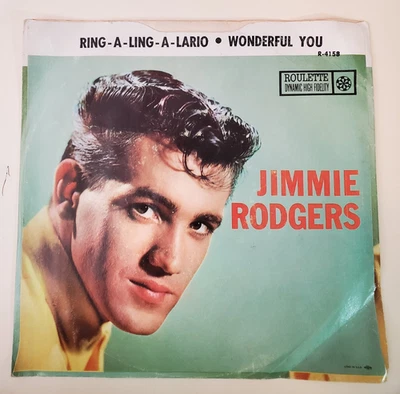 Jimmie Rodgers  RING-A-LING-A-LARIO (ROCK N ROLL 45/PS) #4158 PLAYS VG+ TO VG++ - Image 1 of 4