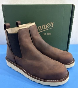 NIB 11.5 D MENS DANNER 15484 BULL RUN CHELSEA 6" STEEL TOE BOOTS BROWN - Picture 1 of 9