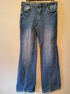 Habitual Medium Wash Wide-Leg Slit Front Mid-Rise Blue Jeans Girls Size 16 30x28 - Picture 1 of 5