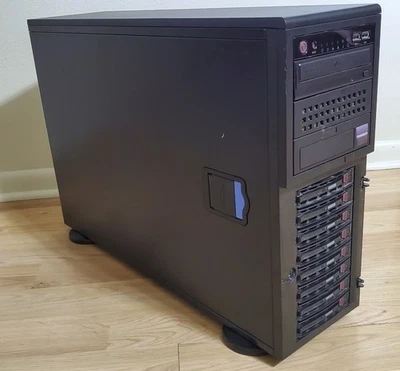 Supermicro 8-Bay Tower Server 2x Xeon 2603v4 64G DDR4 RAM Dual PSU - Image 1 of 4