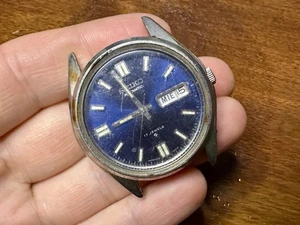 Vintage Seiko Automatic Blue Dial Day Date Silber Armbanduhr 6309-8019 REPARATUR - Bild 1 von 7