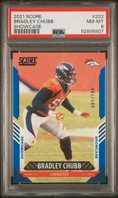 2021 PANINI SCORE SC #222 BRADLEY CHUBB 9/100 PSA 8 - Image 1 of 2