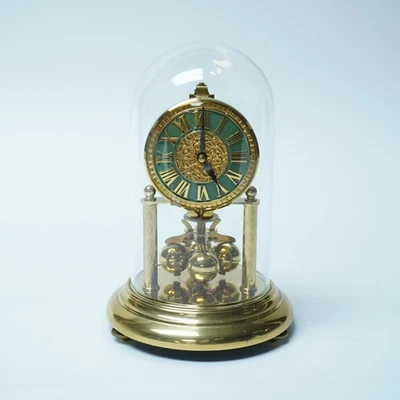 Vintage Kern Anniversary brass clock with glass dome - Image 1 of 4