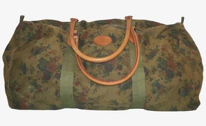 Borsone vintage GAP extra large verde ginepro tela floreale 12x23 - Foto 1 di 12