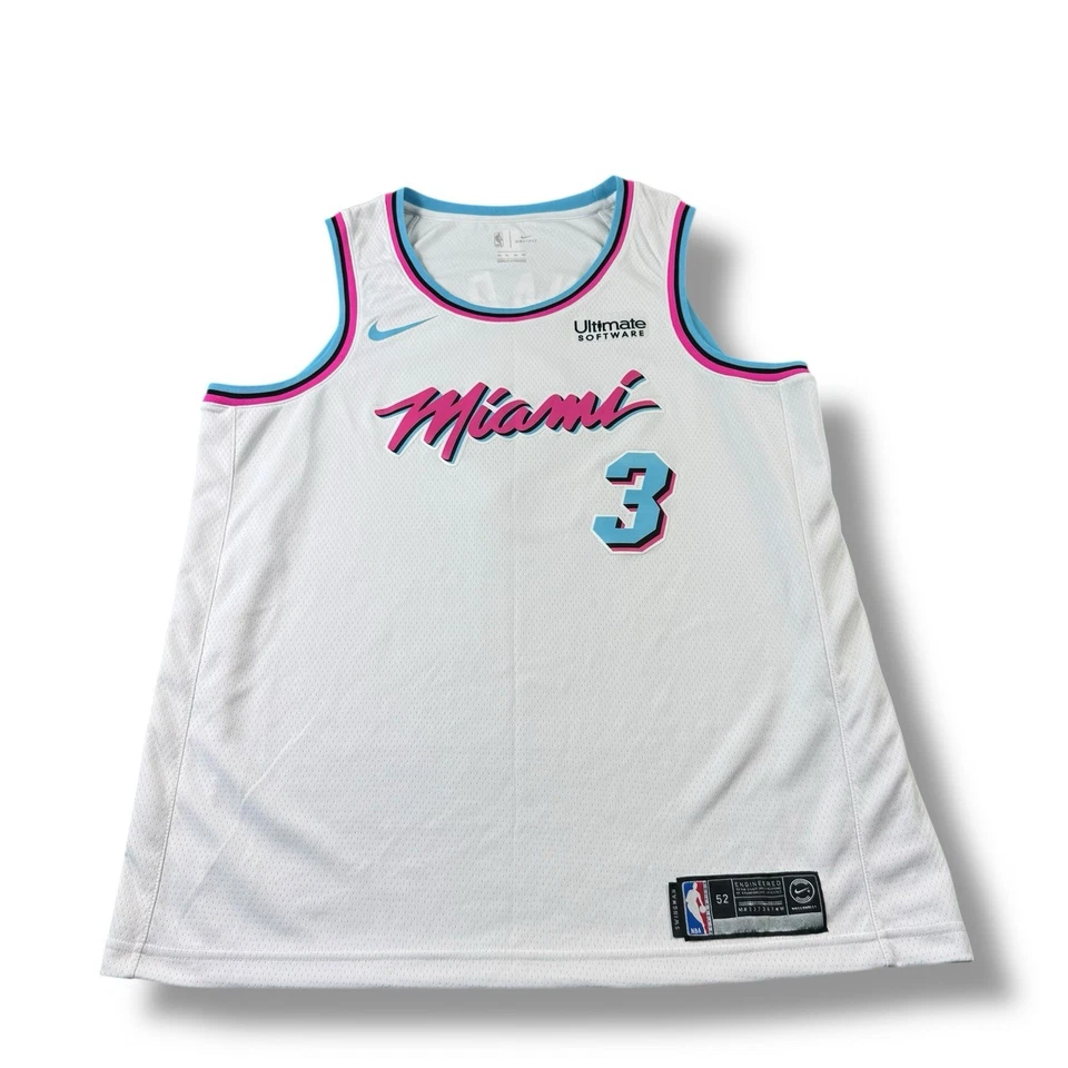 Nike NBA Miami Heat “Miami Vice” City Edition Dwayne Wade #3 Swingman Jersey 52 - Image 1 of 4