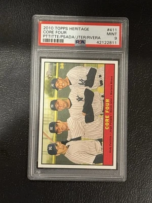 2010 Topps Heritage Core Four #411 Derek Jeter Pettitte Rivera Posada PSA 9 名堂 — 第 1/4 张图片