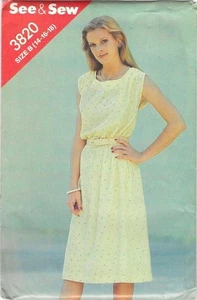 PATTERN Butterick See & Sew Women's Sewing Misses' Dress SIZE 14-18 VINTAGE NEW - Picture 1 of 2