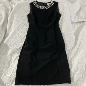 Vestido Vaina Calvin Klein Talla 2 Con Escote Perlado Elegante Clásico - Imagen 1 de 8