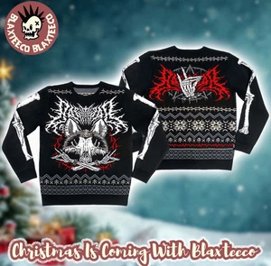 Babymetal Holiday Collection Put Your Kitsune Up Skeleton Fox Ugly Sweater - Picture 1 of 2