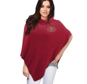 NFL San Francisco 49ers Crystal Knit Poncho - Picture 1 of 6