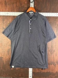 Peter Millar Polo Purple And Blue Checkered 3 Button 100% Cotton Mens Large EUC - Picture 1 of 8