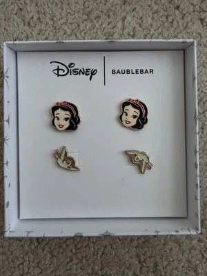 Juego de Pendientes Disney BaubleBar Princesa Blancanieves y Pájaro Azul Nuevo en Caja Foto 1 de 4