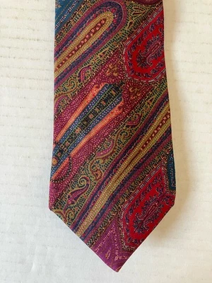 Colours Alexander Julian Men's Necktie Tie Silk Multicolor Stripe Made USA 58" - Image 1 of 4