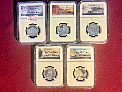 2010 S Proof Silver Proof Quarter Set NGC PF70 Ultra Cameo National Parks 🔥! - Image 1 of 4