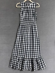 A New Day Dress XS Black White Gingham Cotton Ruffle Cottagecore Summer Preppy - Picture 1 of 11