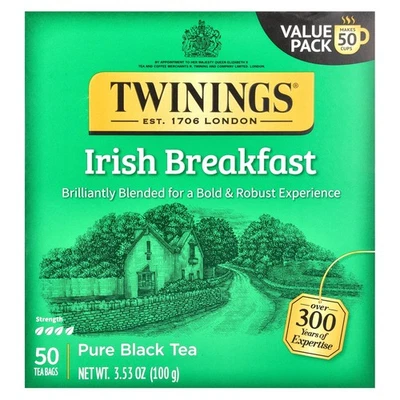 Pure Black Tea, Irish Breakfast, 50 Tea Bags, 3.53 oz (100 g) - Image 1 of 3