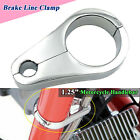 1.25" Chrome Clutch Cables Brake Line Clamp for Harley Touring Frame Handlebar