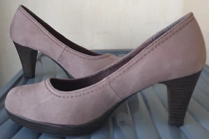 New without box Marco Tozzi mole dark beige faux suede shoes BNWOB size UK 6 - Picture 1 of 6
