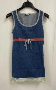 JALATE Vintage Denim Dress Floral Trim Womens size 3 - Picture 1 of 6