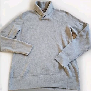 Michael Kors Men's Ash Melange Shawl Collar Cotton Sweater Size Medium. C7 - Picture 1 of 7