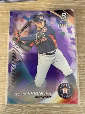 2017 Bowman Platinum Carlos Correa PURPLE PARALLEL /250 Houston Astros Topps - Image 1 of 2