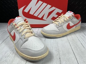 Size 10 - New Nike Dunk Low White/Gray/Red 2023 FJ5429-133 - Picture 1 of 12