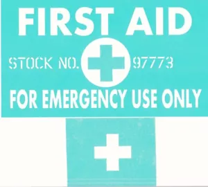 STENCIL SET FOR ALLIED USE WW2 1943/4 WILLEYS JEEP FIRST AID KIT BOX 9"X 5" - Picture 1 of 5