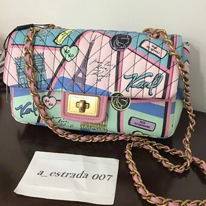 Karl Lagerfeld Paris Landmarks Shoulder Agyness Bag Chain Pastel Pink LH1H4283