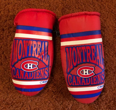 VINTAGE 1995 Montreal Canadiens Winter Gloves Mittens Kids Size Cover