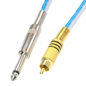 6.35mm 1/4 mono male to RCA PHONO TS Plug Black Speaker mixer audio cable 1~10FT - Picture 1 of 5
