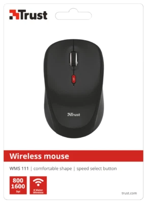 TRUST 20719 WMS-111 1600DPI COMPACT WIRELESS MOUSE WITH USB MICRO RECEIVER - Image 1 of 4