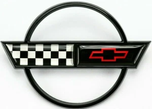 GM LICENSED 1991 -96 Corvette Fuel Gas Door Lid Cross Crossed Flags Emblem Badge - Picture 1 of 3