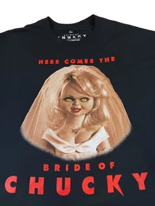 Bride Of Chucky Here Comes The Bride of Chucky Men's Graphic Tee Size XL Black - Picture 1 of 7